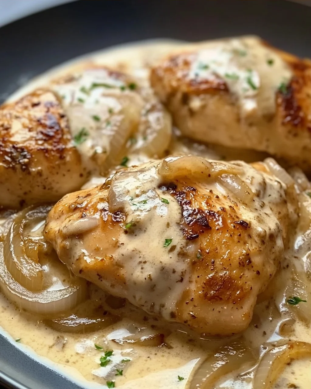 Bestes Zwiebel Sahne Hähnchen Rezept – Einfach & Cremig!