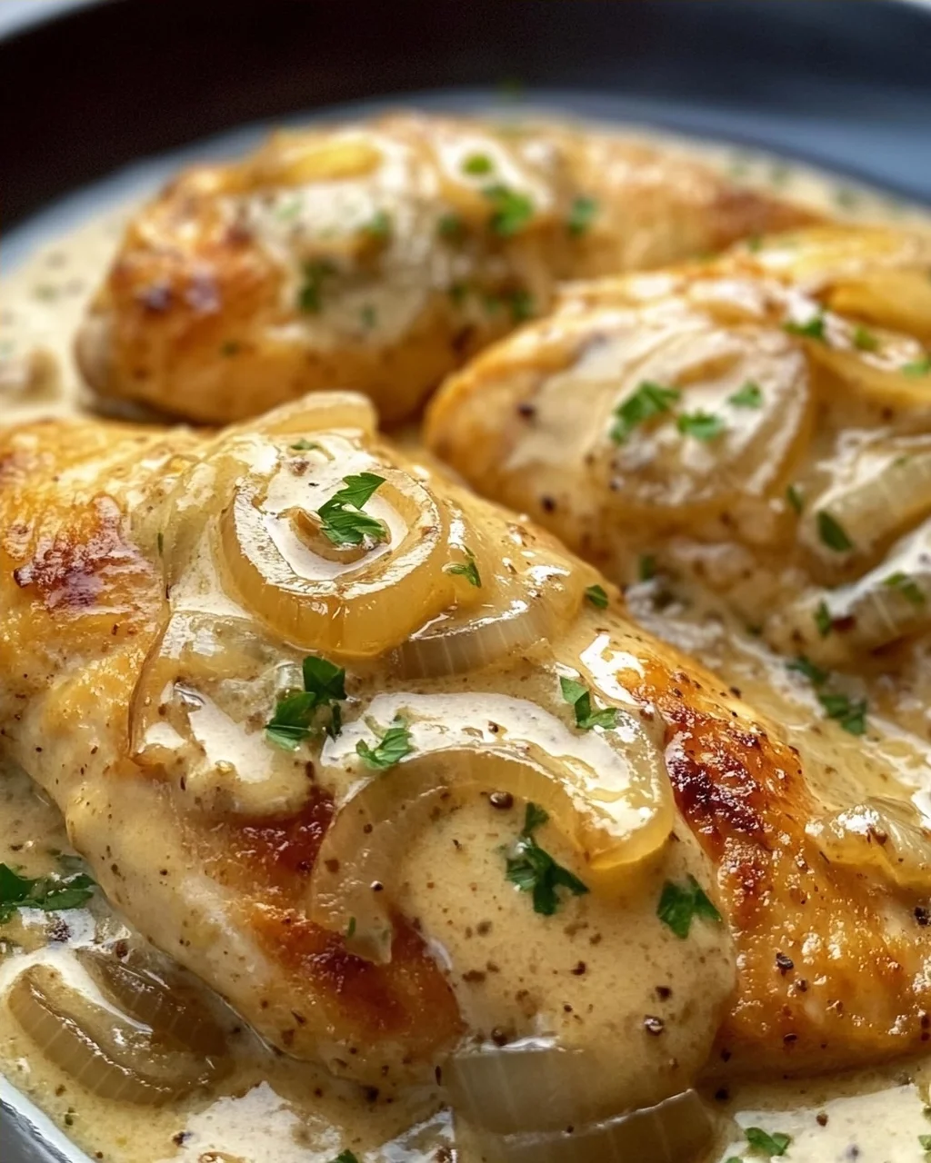Bestes Zwiebel Sahne Hähnchen Rezept – Einfach & Cremig!