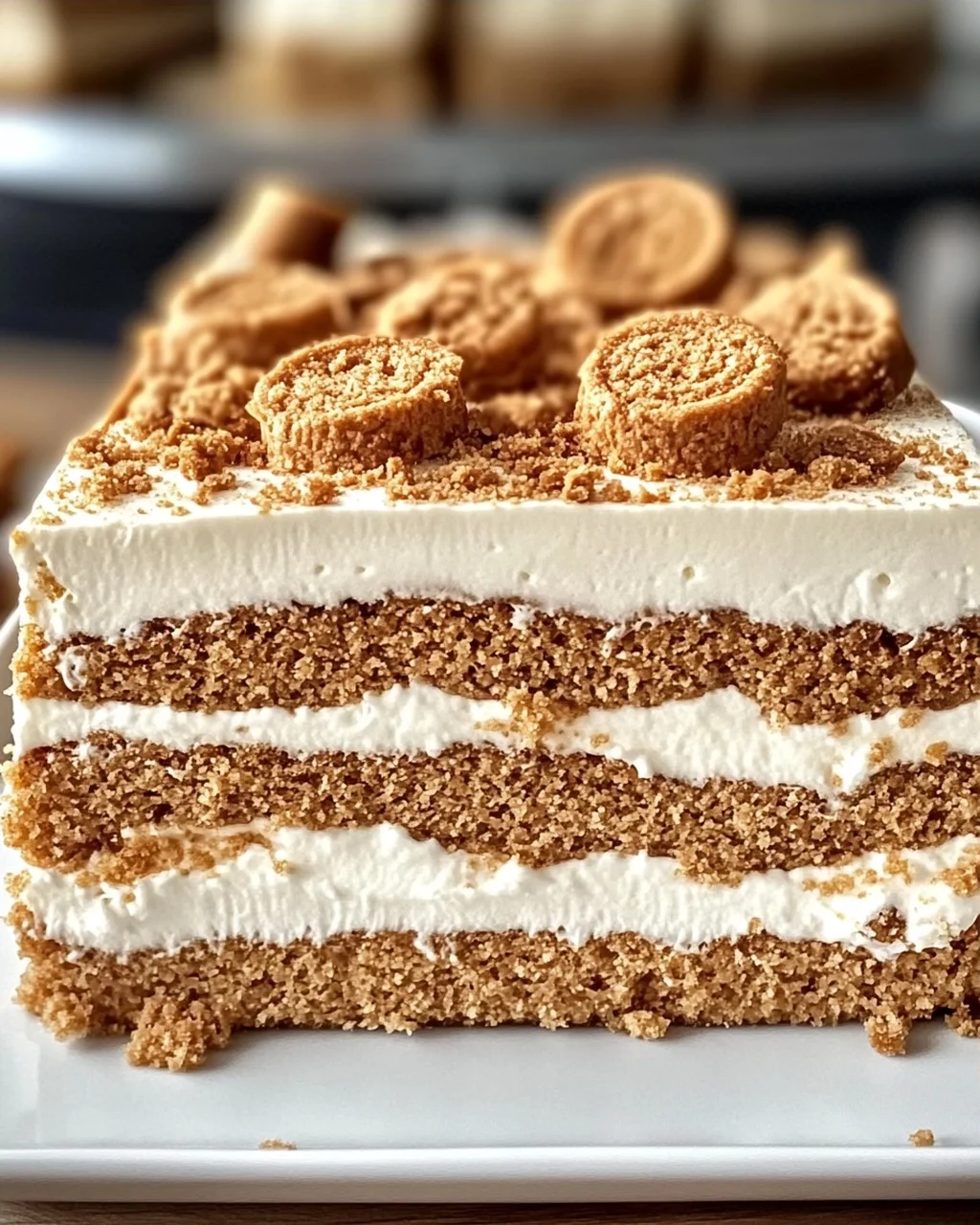 Biscoff Kühlschrankkuchen mit 4 Zutaten