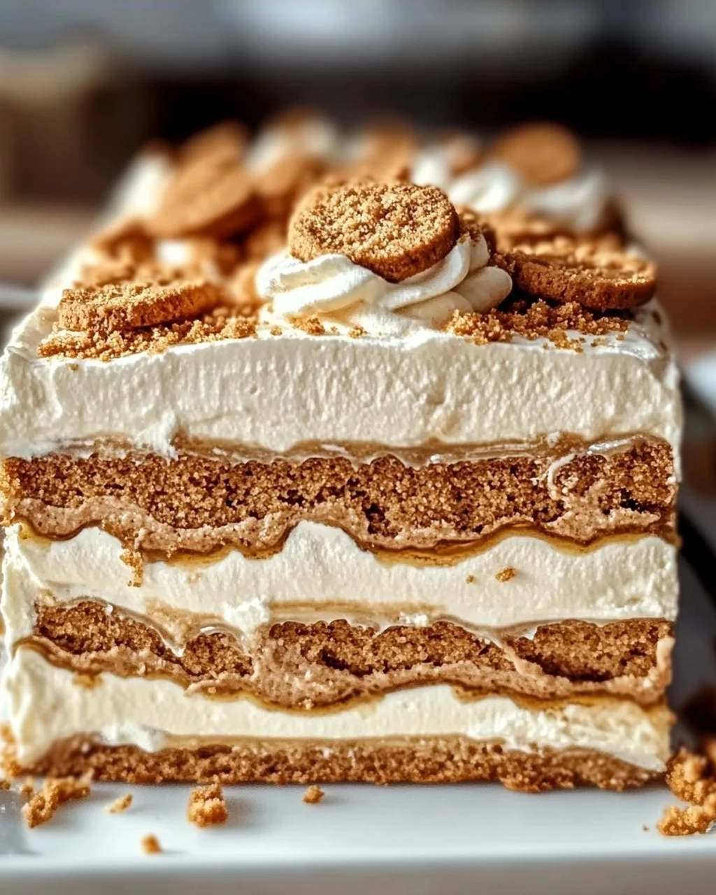 Biscoff Kühlschrankkuchen mit 4 Zutaten