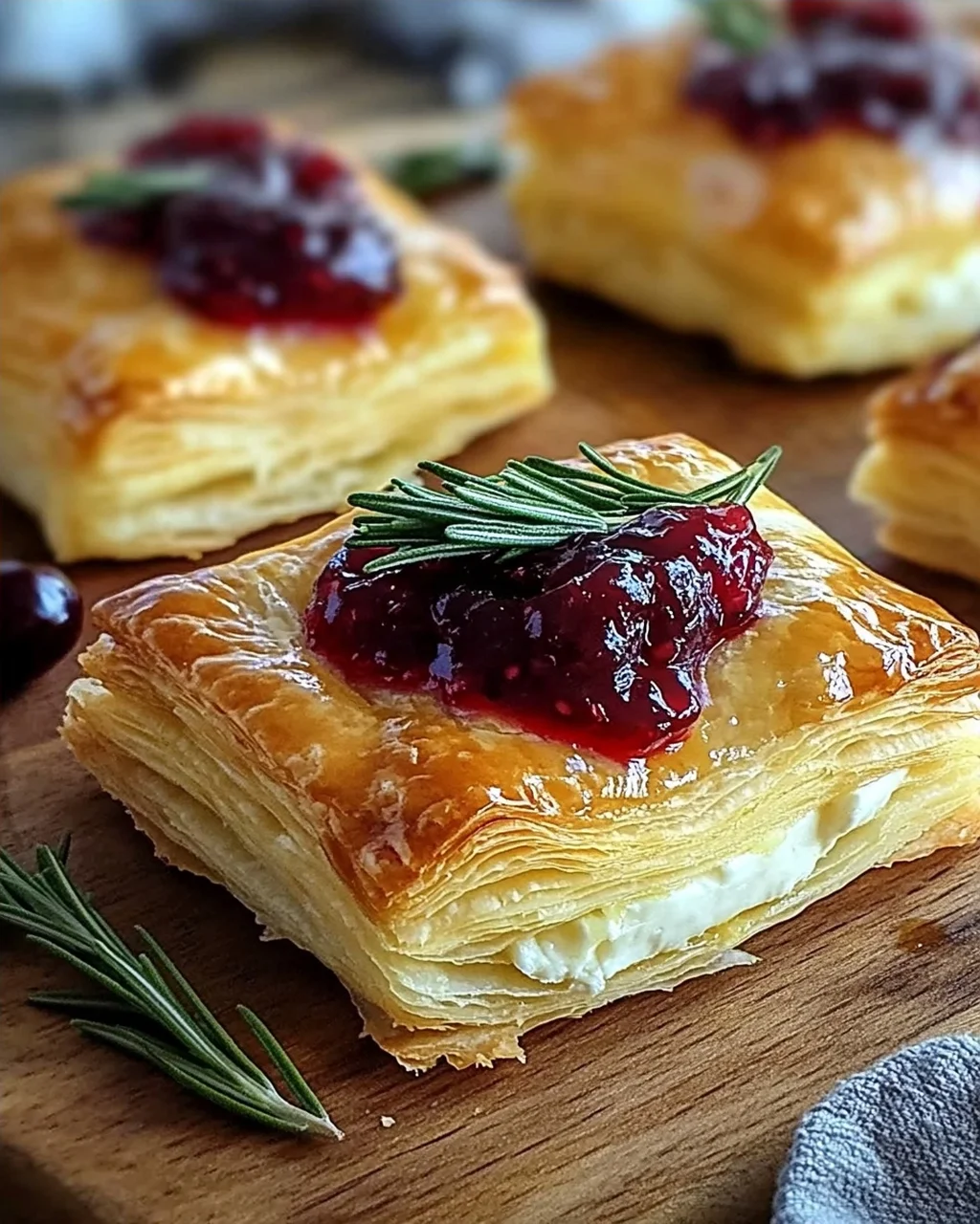 Blätterteig-Häppchen mit Camembert