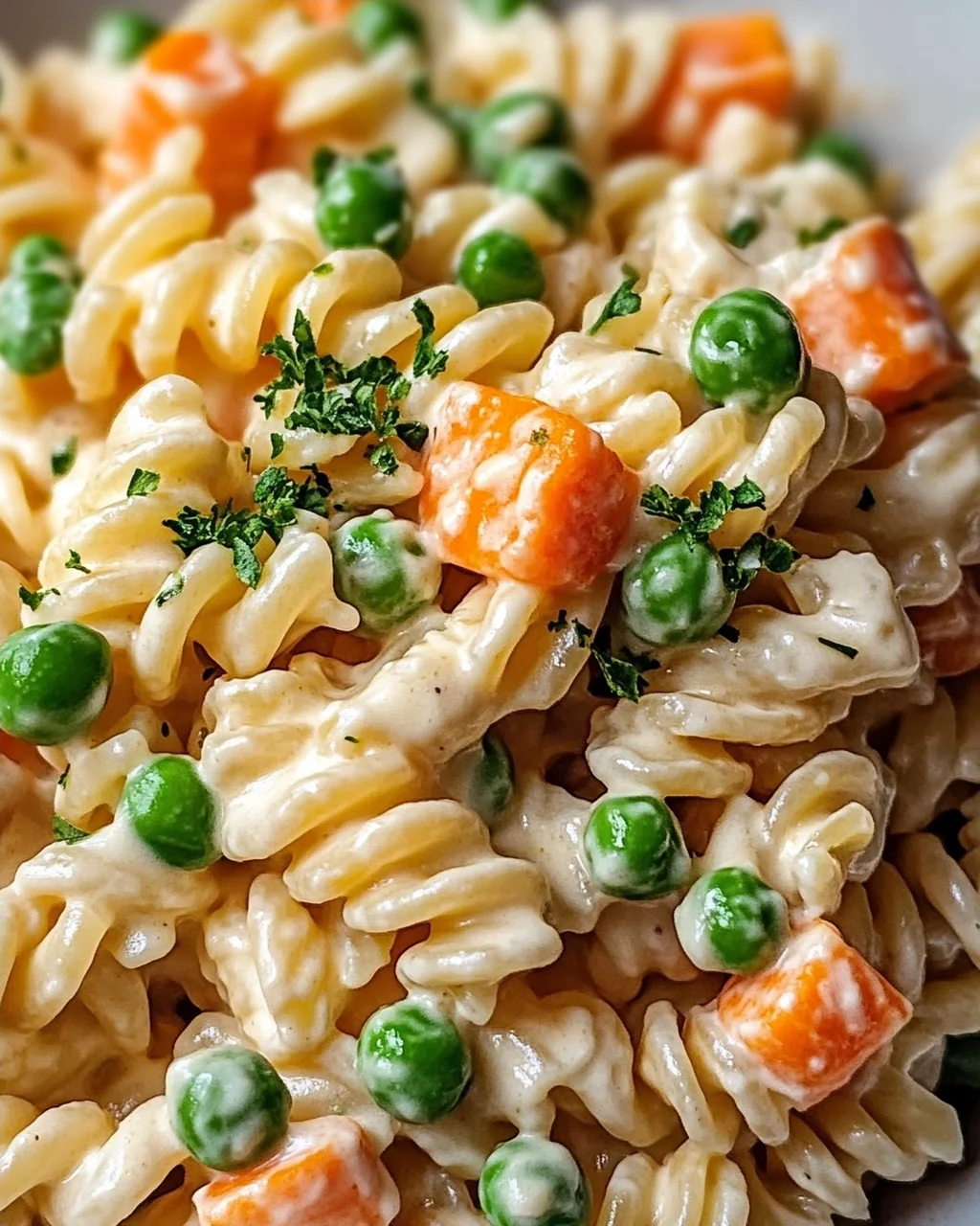 Cremiger Nudelsalat mit Erbsen und Möhren – Ein Genuss!