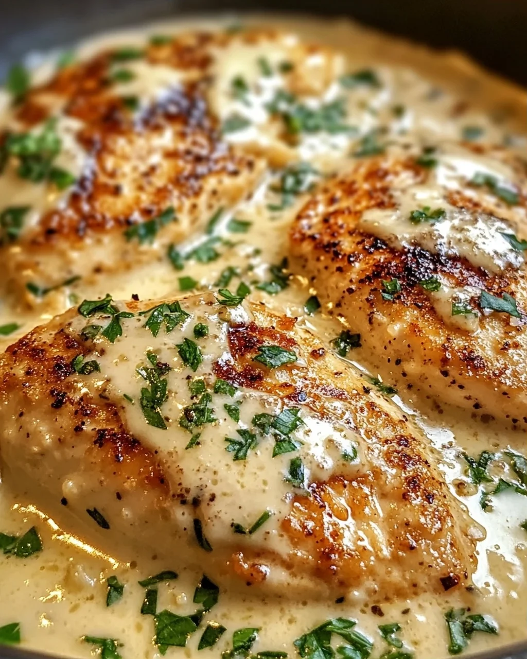 Cremiges Parmesan-Hühnchen mit Frischkäse