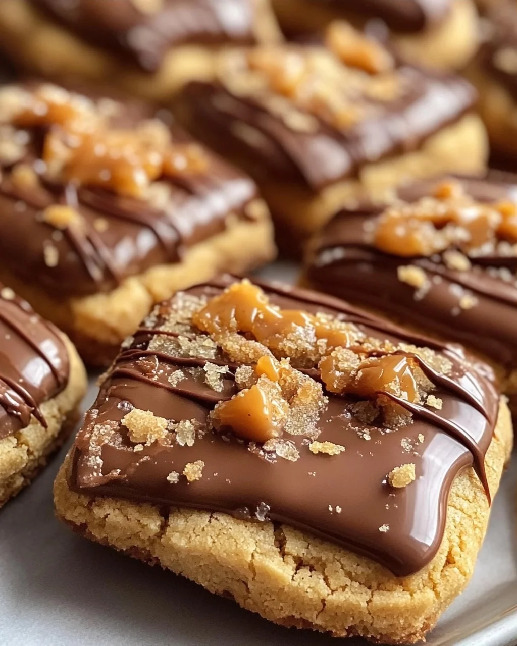 Dekadente Chewy Twix Cookies mit Karamell und Schokoladenguss