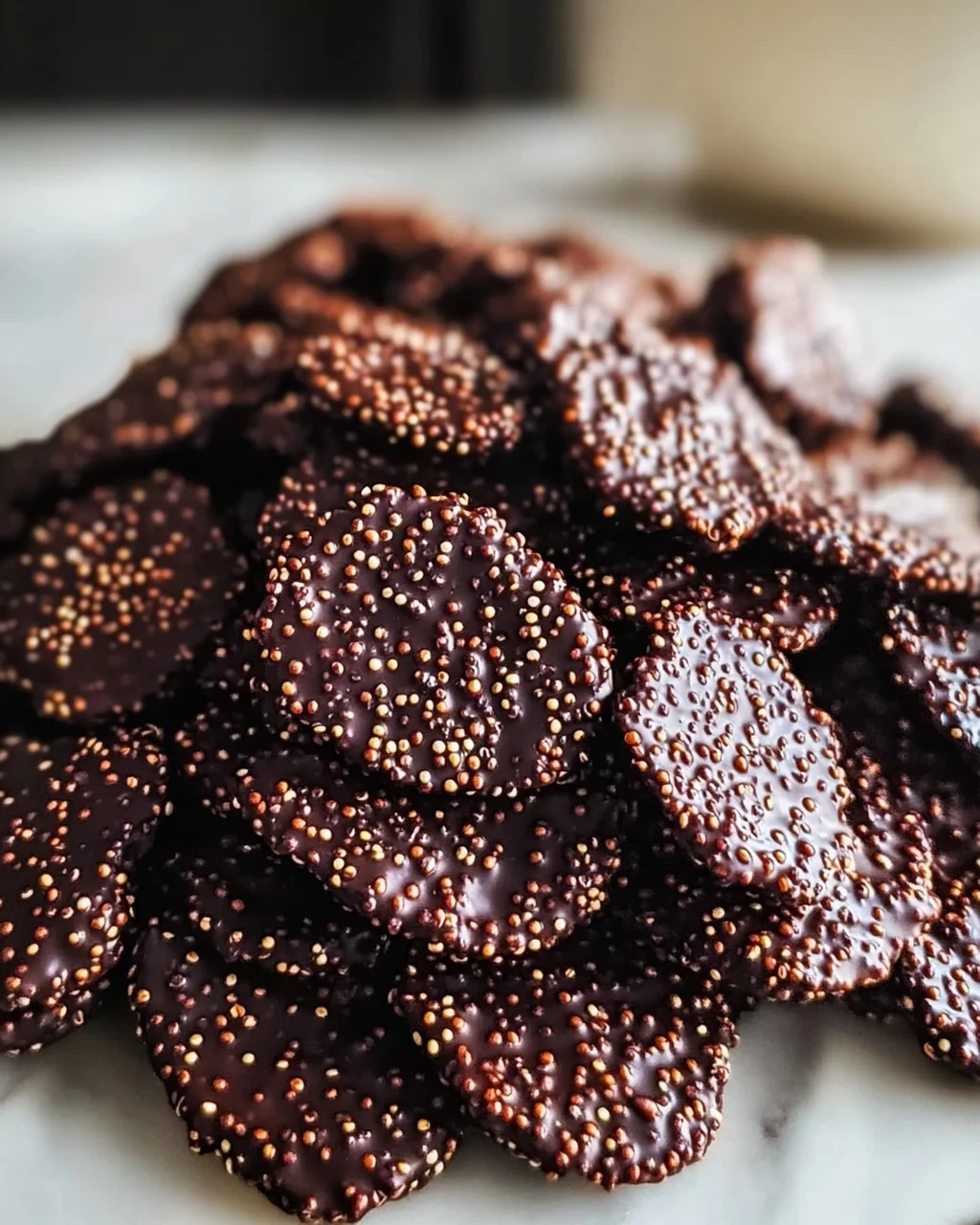 Dunkle Schokoladen-Quinoa-Crisps: Knusprige Versuchung