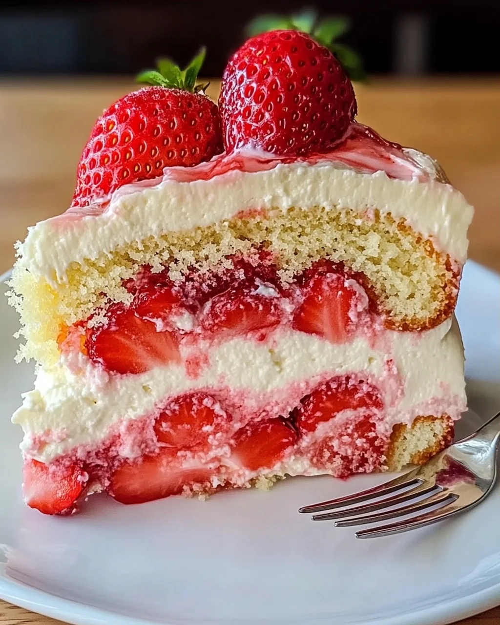 Erdbeer-Erdbeben-Kuchen mit cremigem Swirl