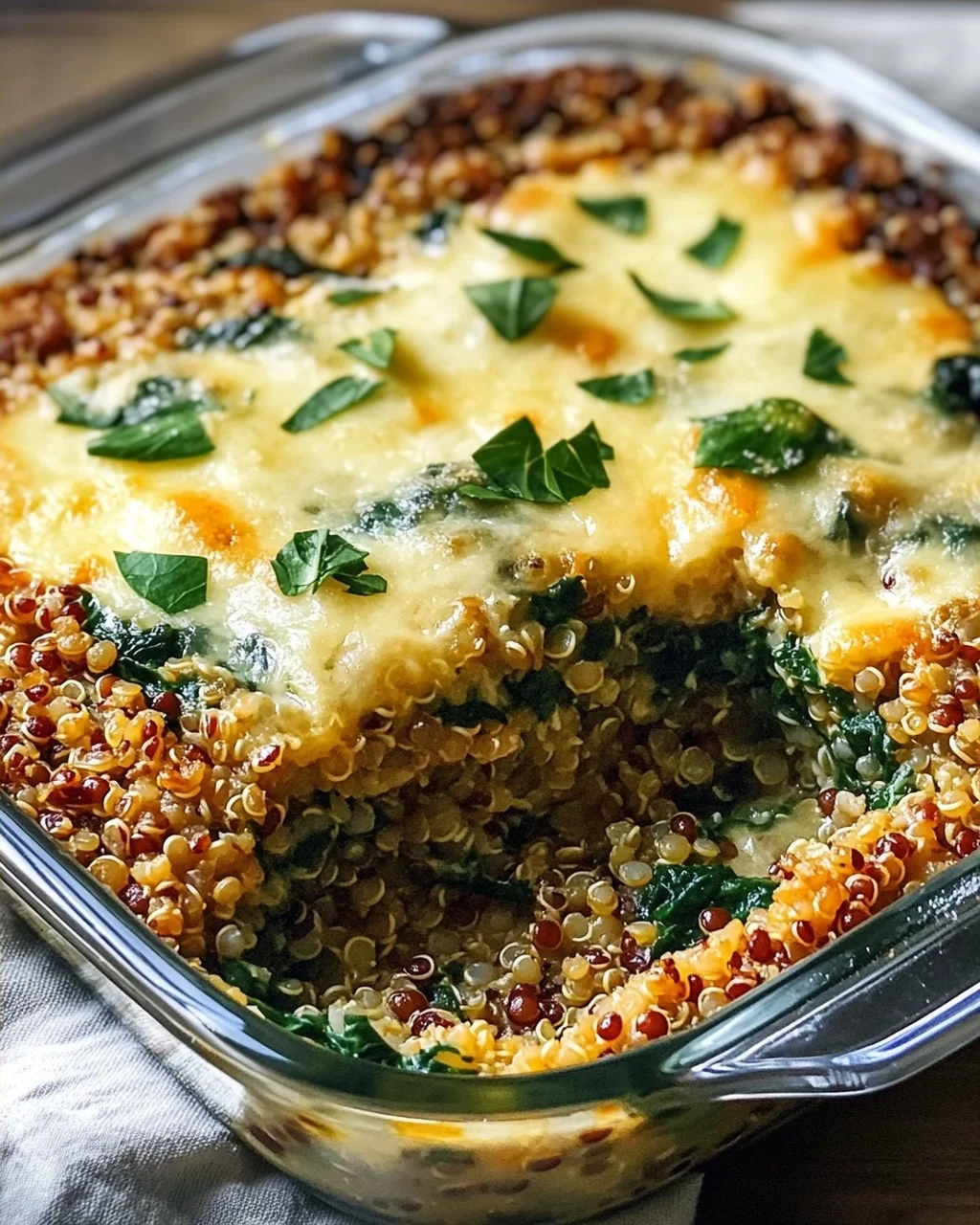 Gesunder Quinoa Linsen Spinat Auflauf – Nahrhaft & Herzhaft!
