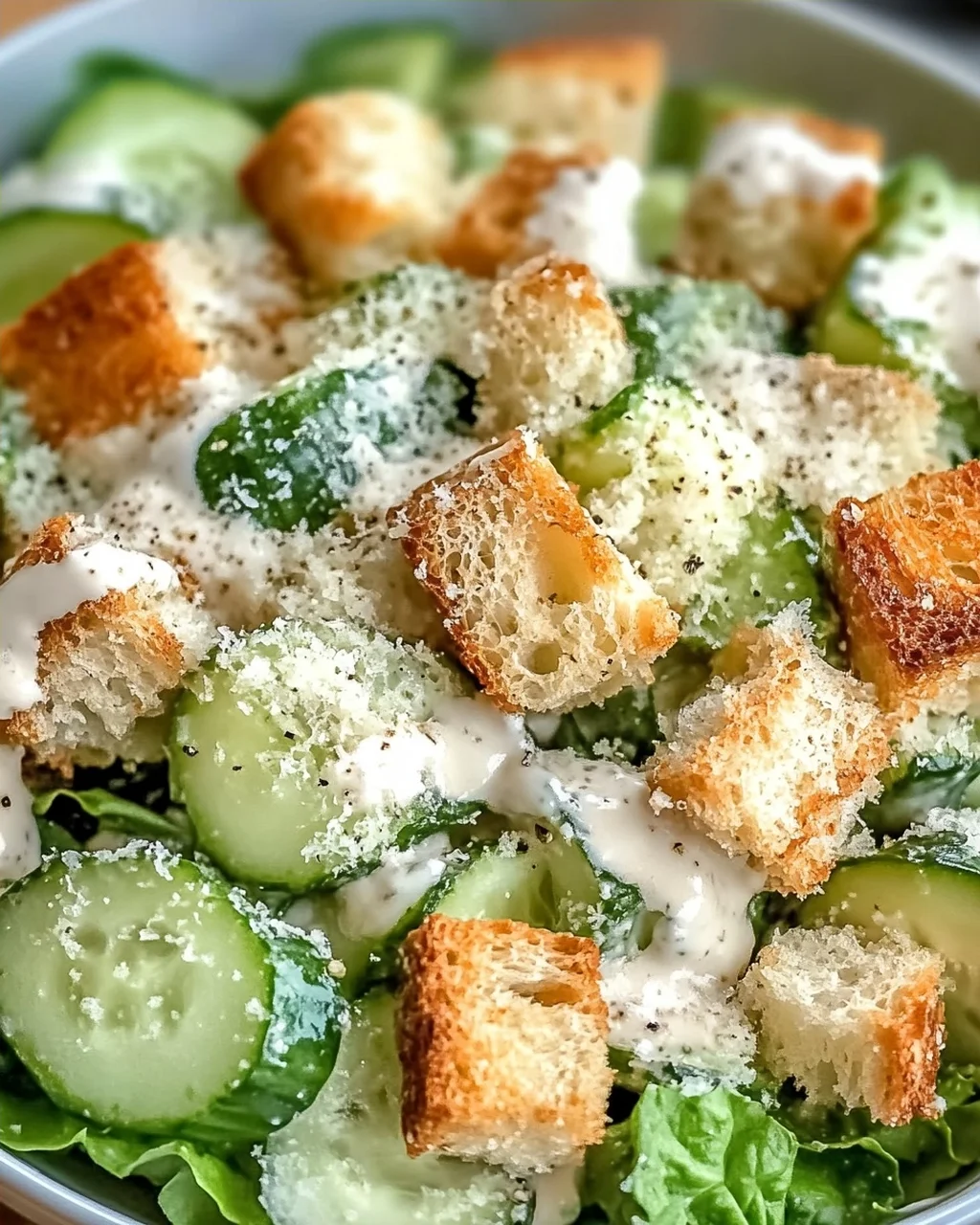 Gurken-Caesar-Salat für heiße Sommertage