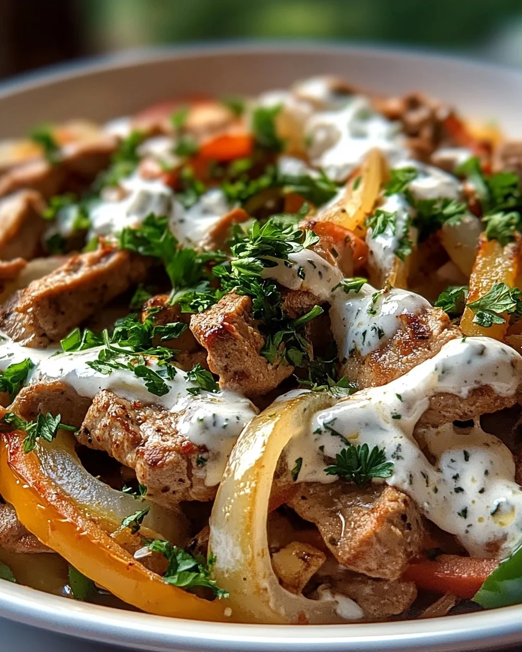 Gyros Pfanne mit Frischkäse: Cremig, würzig & super lecker!