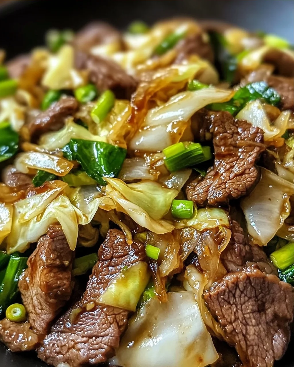 Herzhafter Rindfleisch- und Kohl-Wok für jeden Tag
