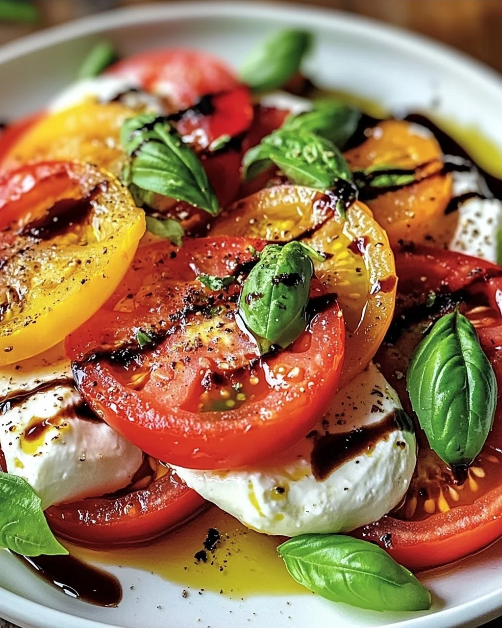 Italienischer Burrata-Caprese-Salat aus Heirloom-Tomaten