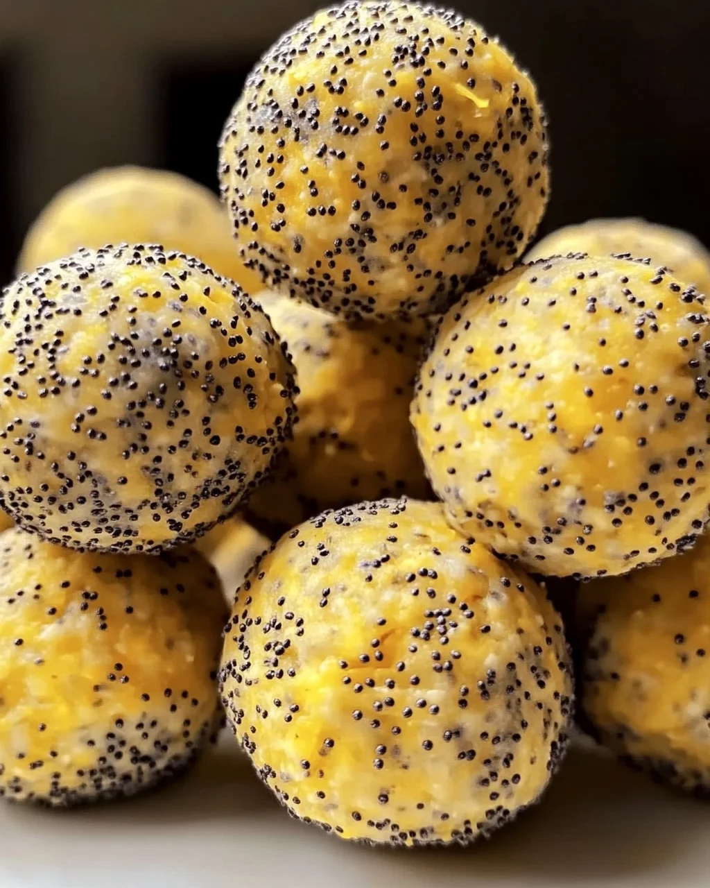 Keine-Backen Zitronen Mohnsamen Proteinbällchen ganz einfach