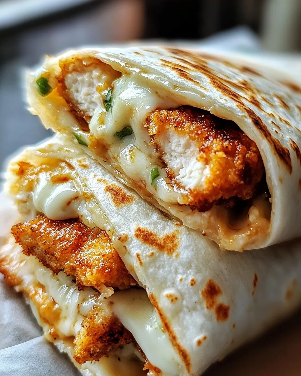 Knusprige, Käsige Knoblauch-Hühnchen-Wraps