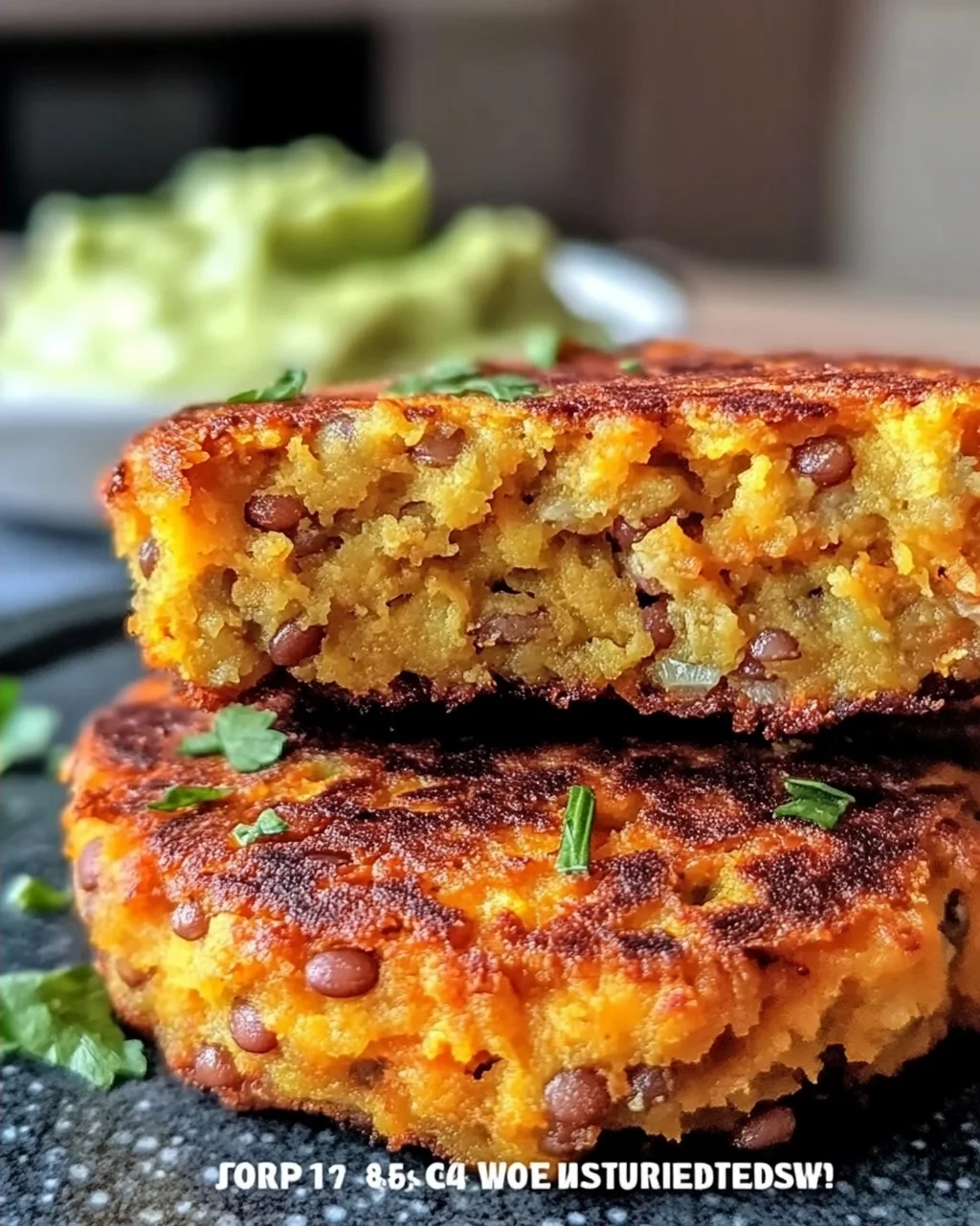 Knusprige Süßkartoffel- und rote Linsen-Patties
