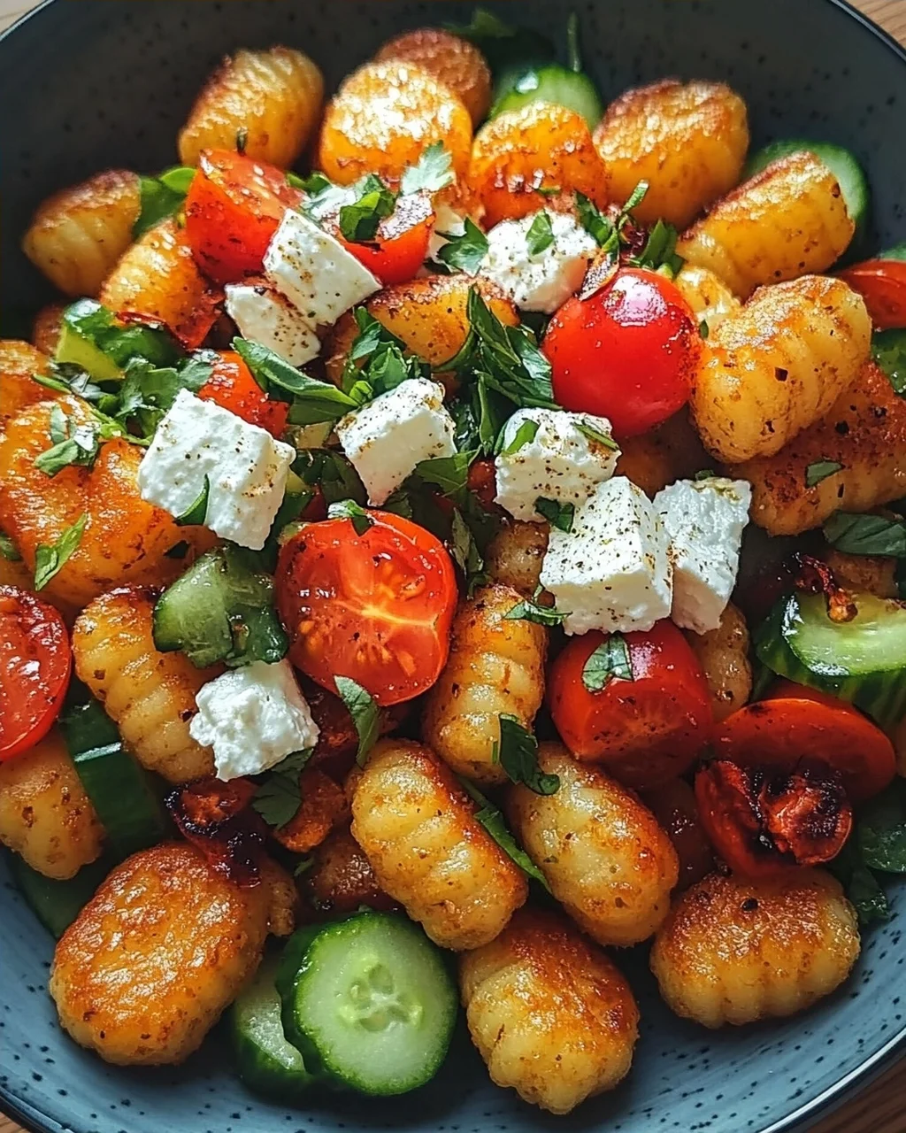 Knuspriger Gnocchi-Salat mit Joghurt-Dressing