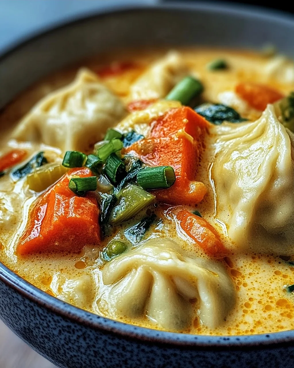 Kokos Curry Suppe mit Dumplings