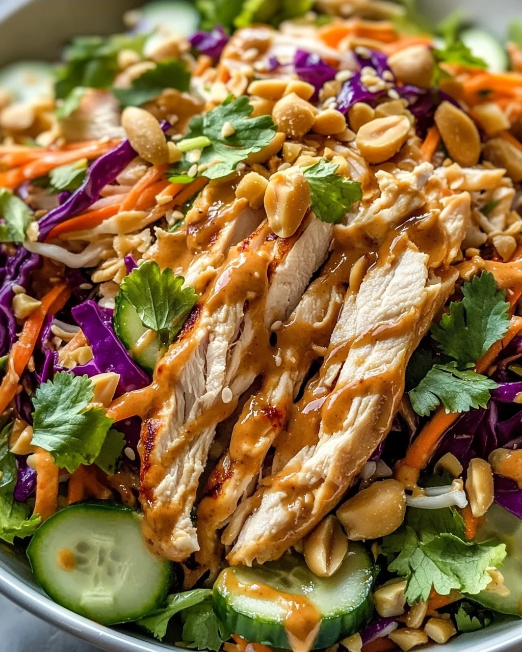 Köstlicher Thai Erdnuss Hähnchen Salat Rezept – Schnell & Lecker!