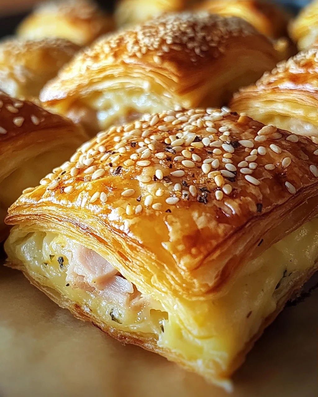 Leckere Blätterteig Puten-Käse Snacks