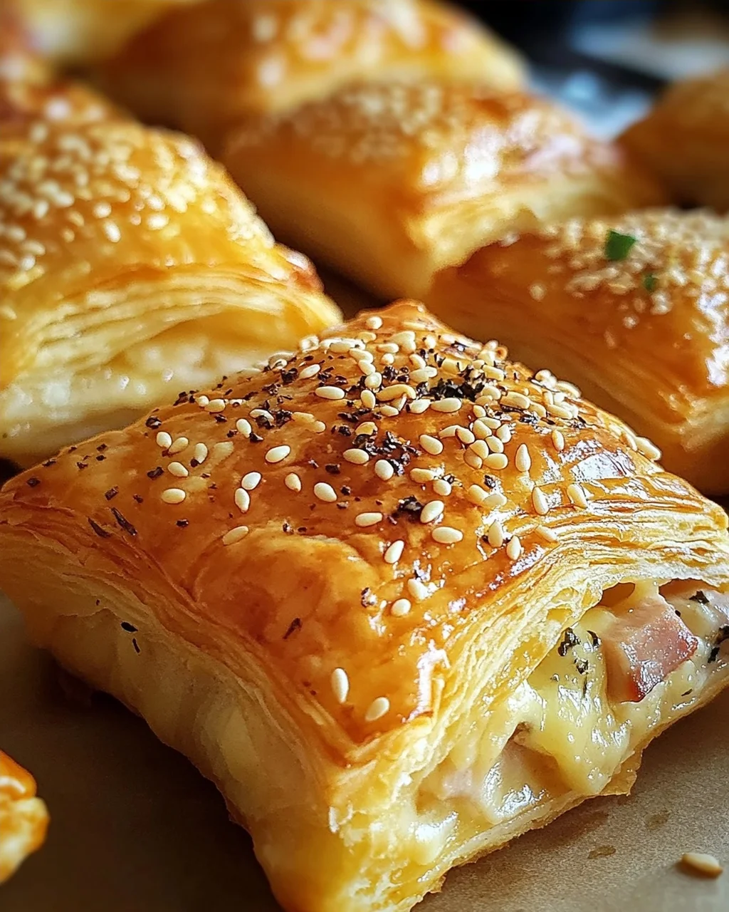 Leckere Blätterteig Puten-Käse Snacks
