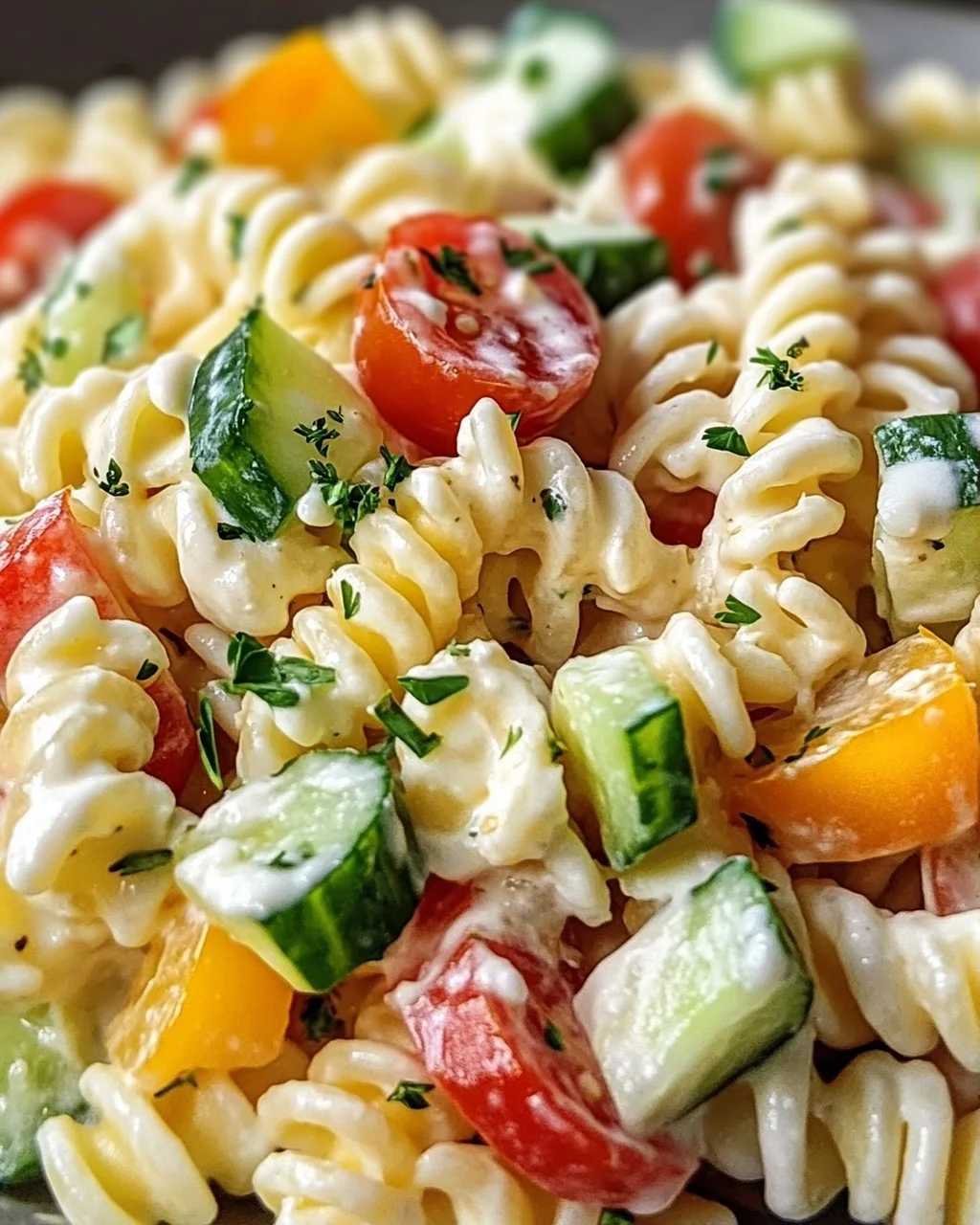 Leichter Nudelsalat mit Joghurt-Dressing