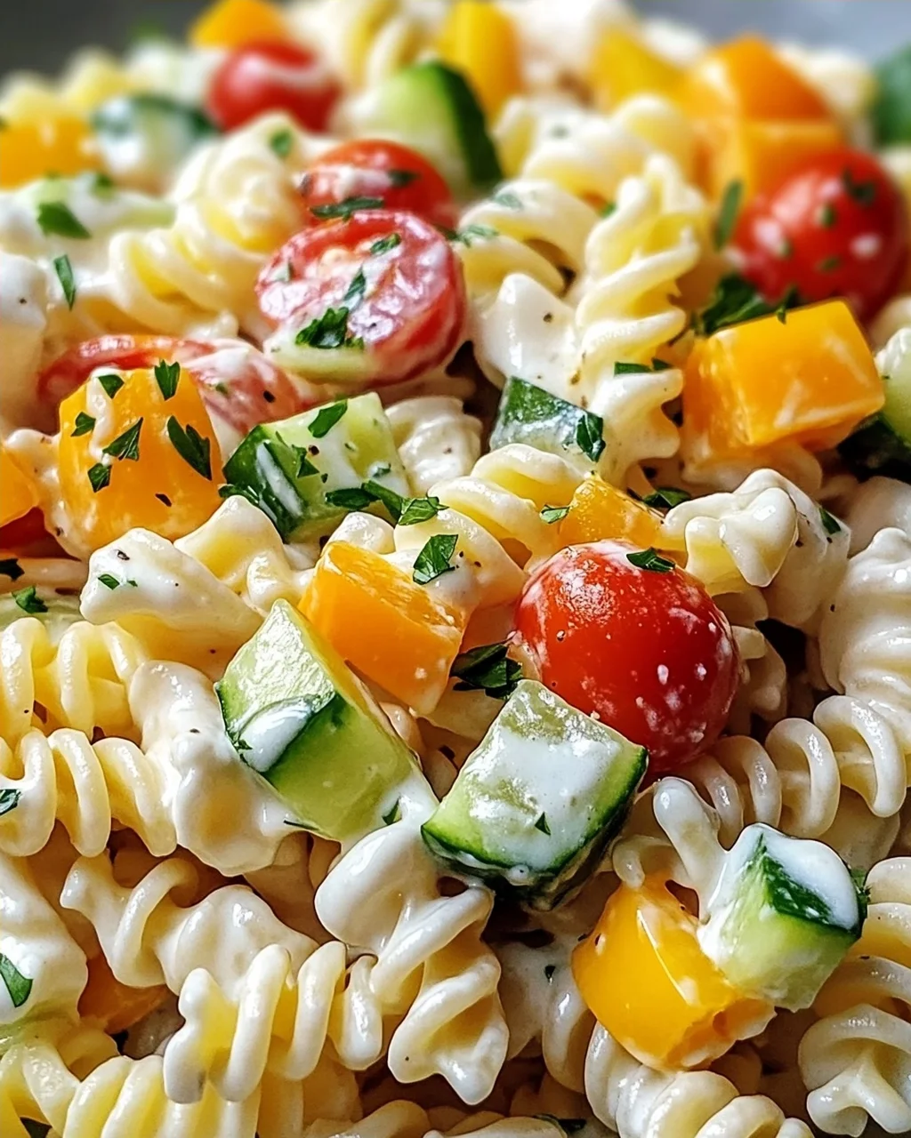 Leichter Nudelsalat mit Joghurt-Dressing