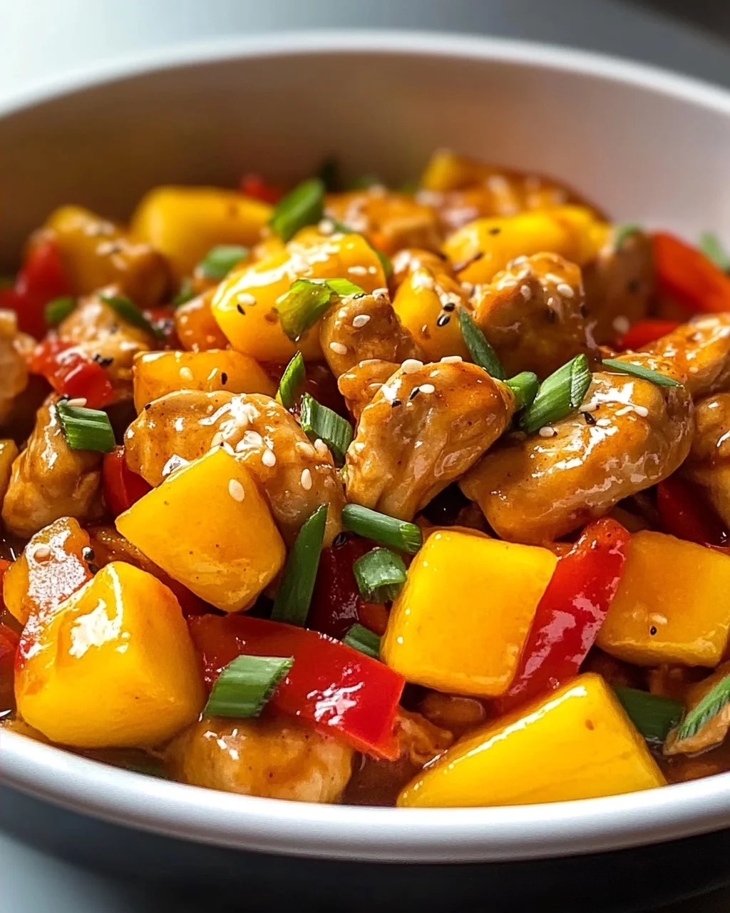 Mango Chicken mit süßer Paprika-Pracht