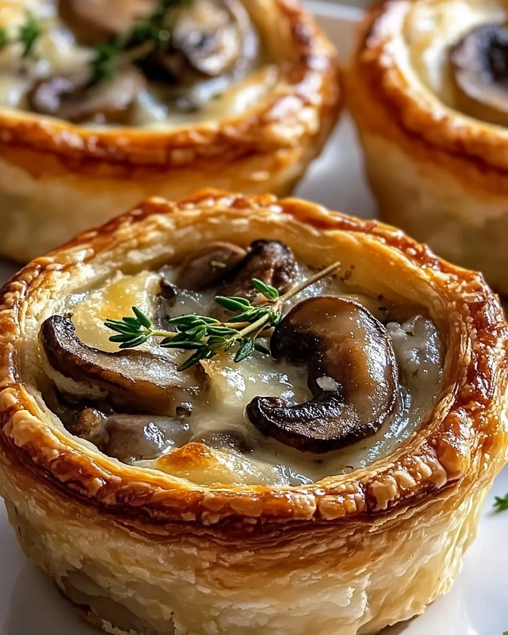 Mini Pilz-Gruyere Pot Pies mit Thymian