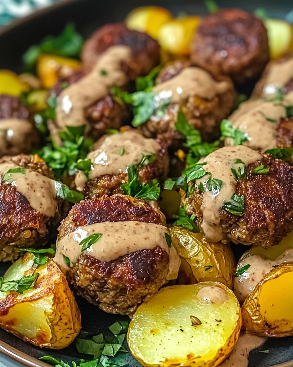 Mundwässernde Tahini-Kofta aus dem Ofen