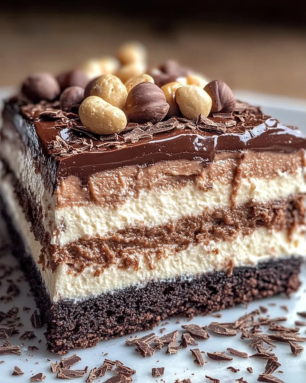 Nuss-Nougat-Torte mit Schokoboden