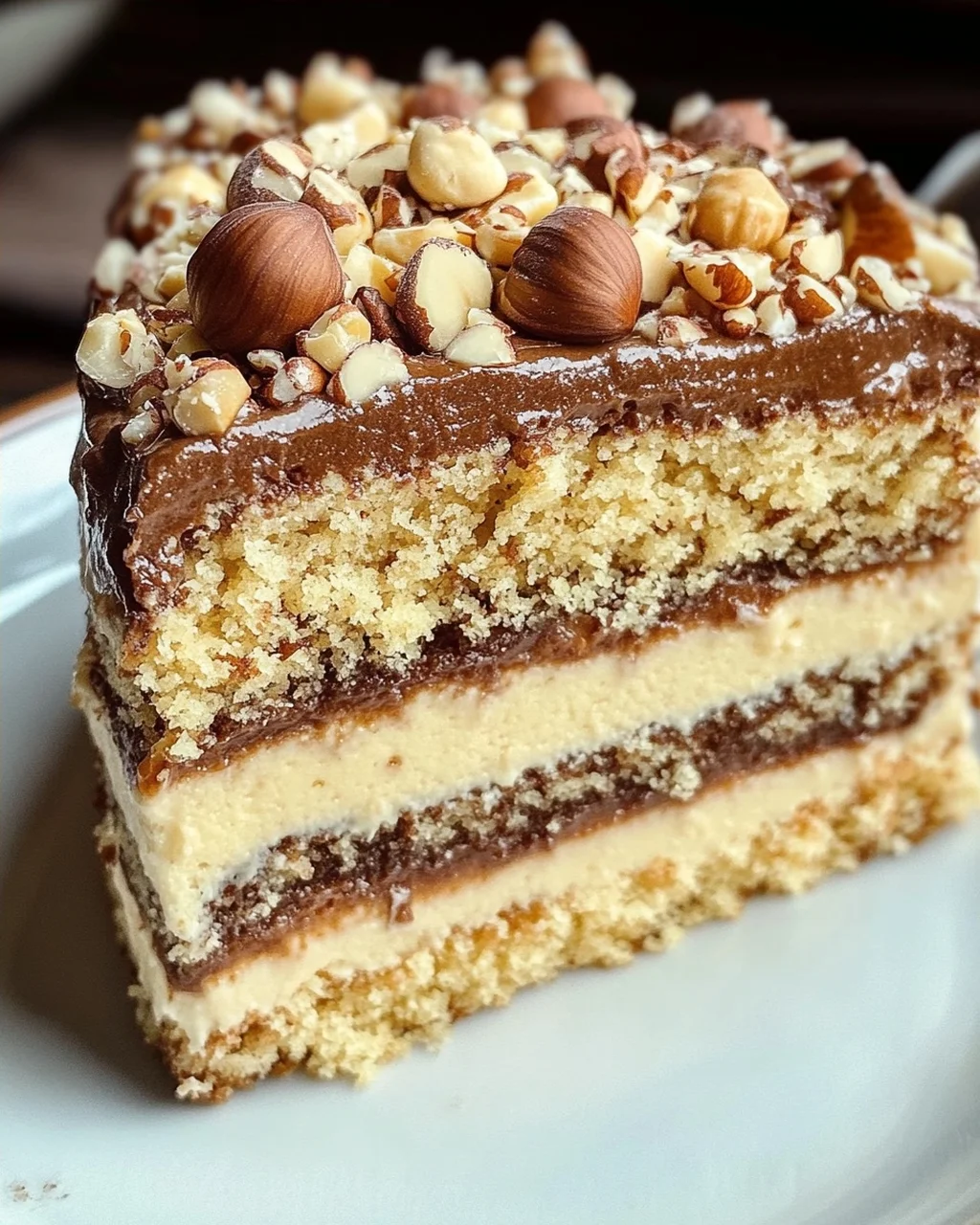 Nusskuchen mit Nougatcreme