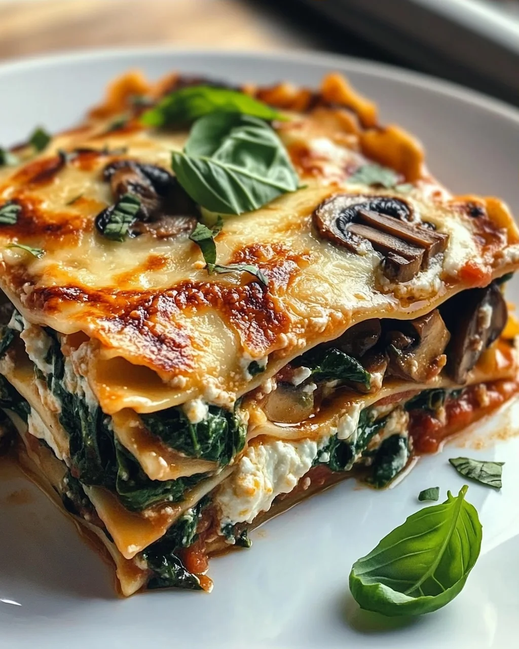 Pilz-Spinat-Lasagne