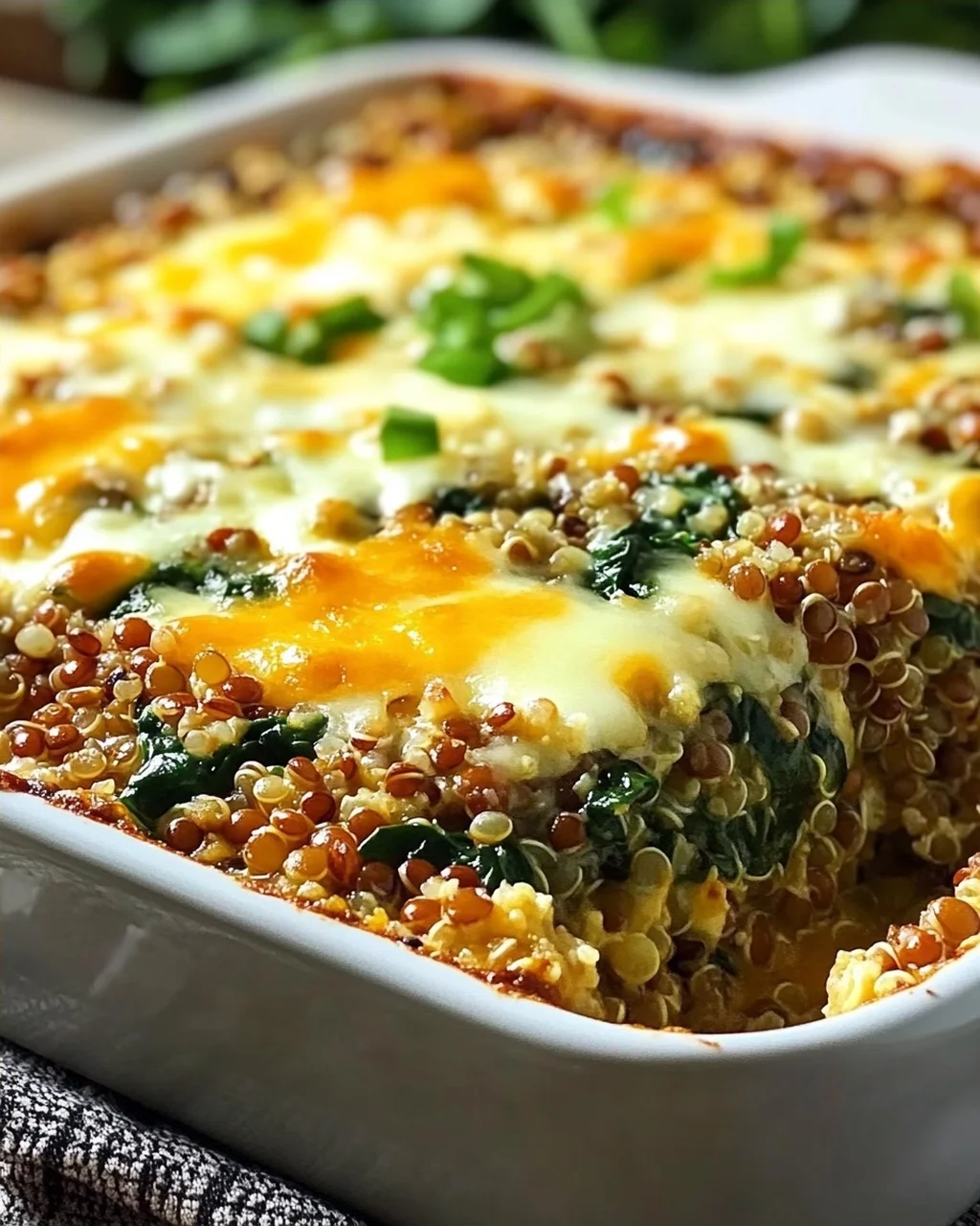 Quinoa Linsen Spinat Auflauf