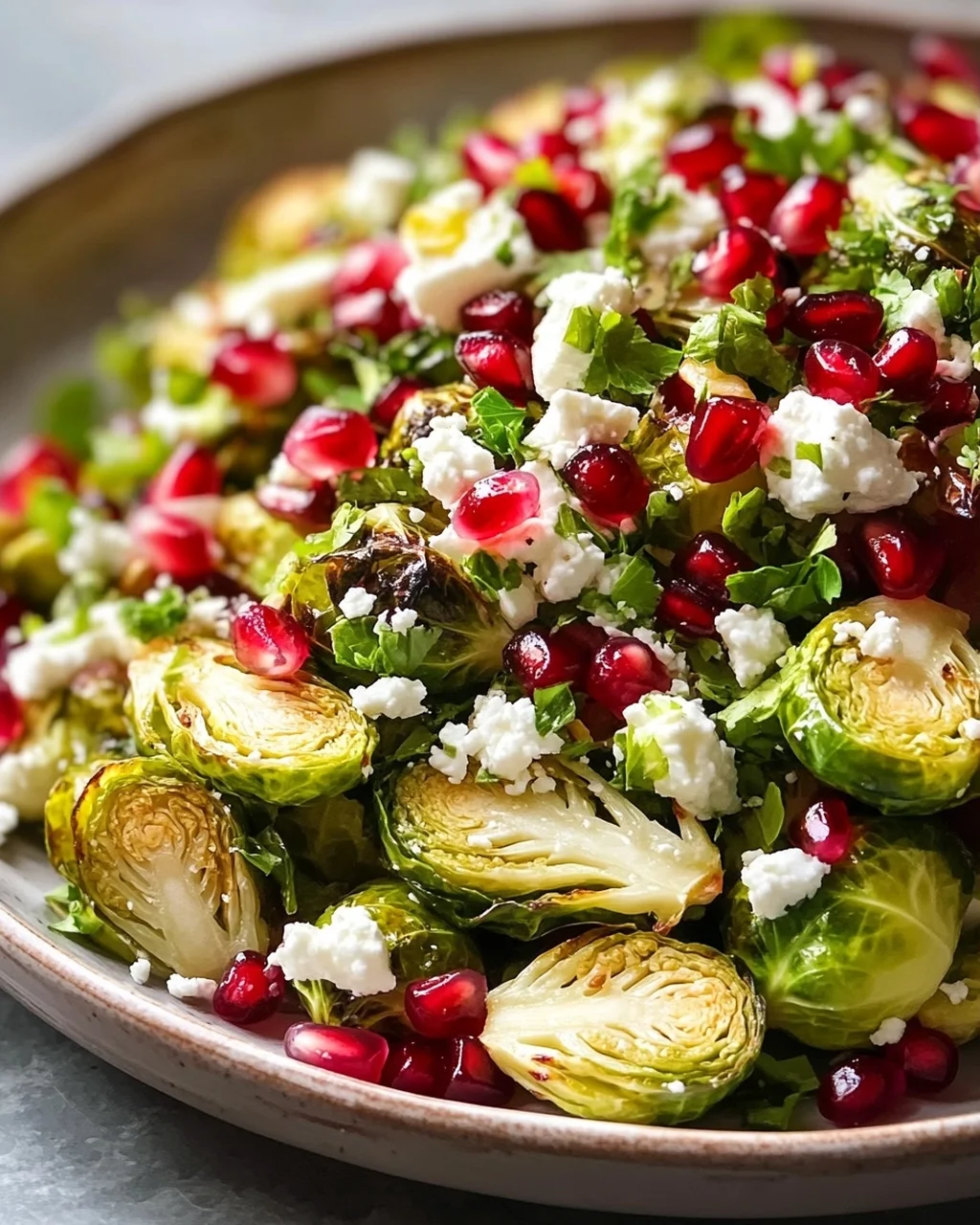 Rosenkohl Salat mit Granatapfel & Feta: Frisch & Lecker!