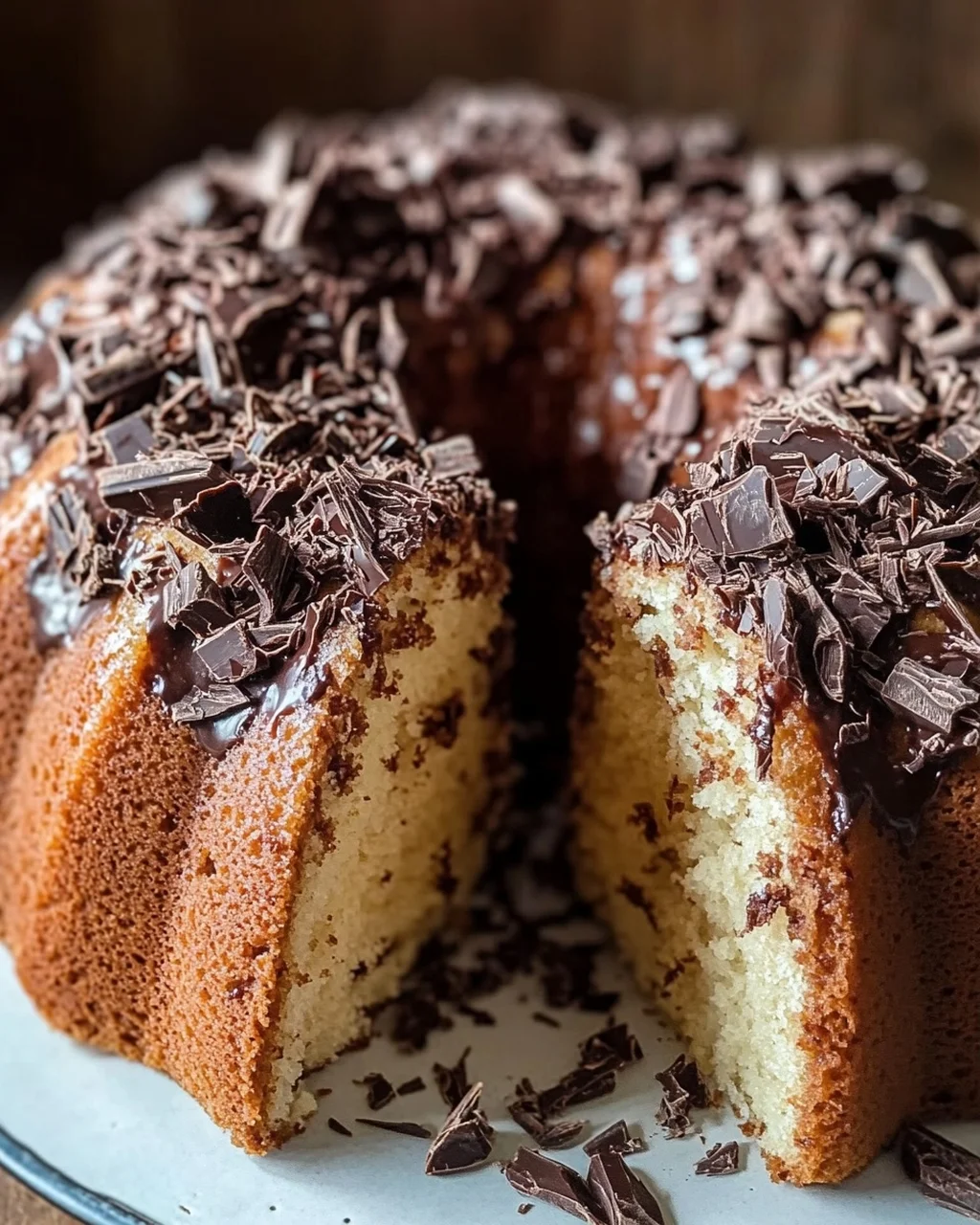 Saftiger und lockerer Eierlikörkuchen mit Schokoraspeln