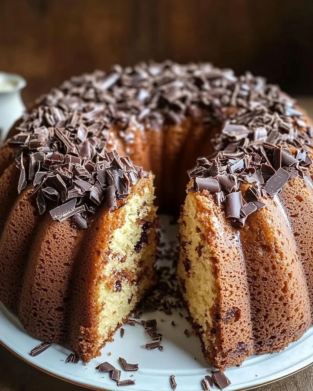 Saftiger und lockerer Eierlikörkuchen mit Schokoraspeln