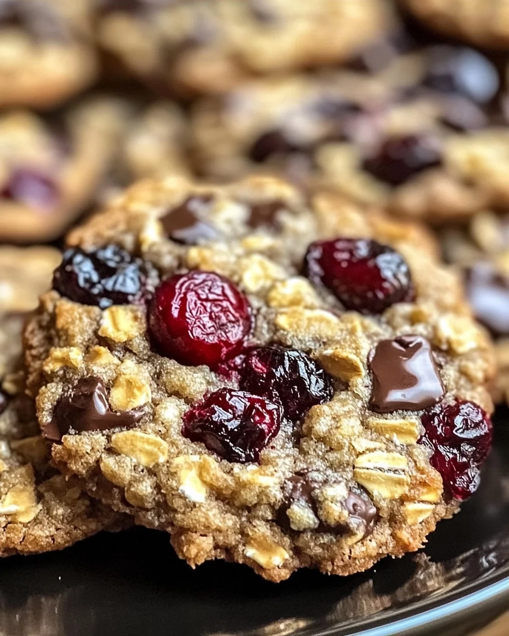 Schokoladen-Cranberry-Haferkekse für Naschkatzen