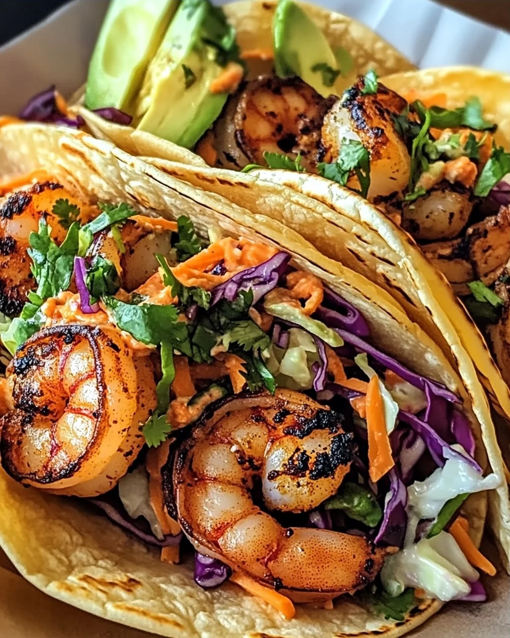 Schwarze Garnelen Tacos mit Krautsalat für Eilige
