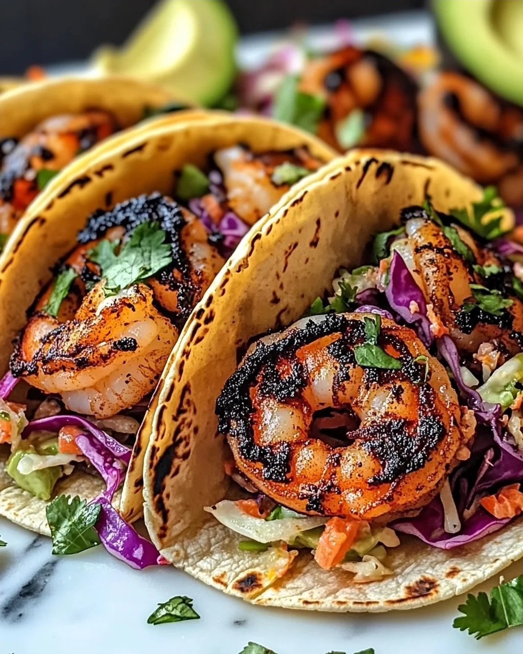 Schwarze Garnelen Tacos mit Krautsalat für Eilige