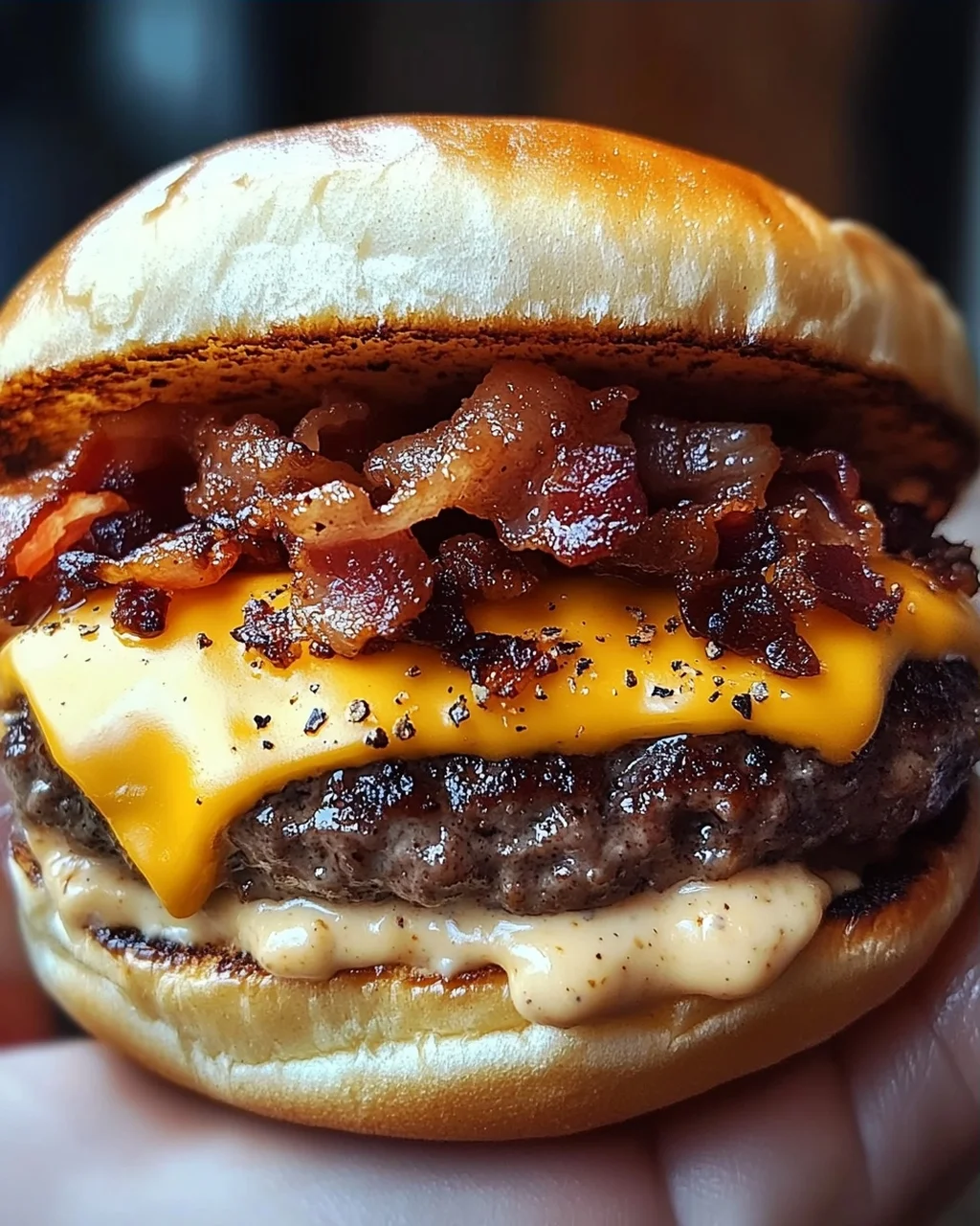 Smash-Burger mit Baconnaise-Soße