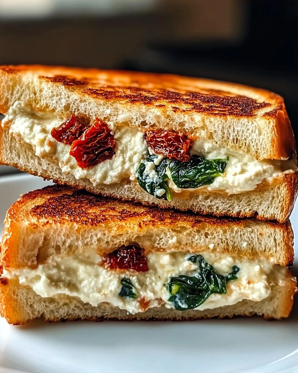 Sonnentrockene Tomate Spinat Ricotta Grillkäse Traum