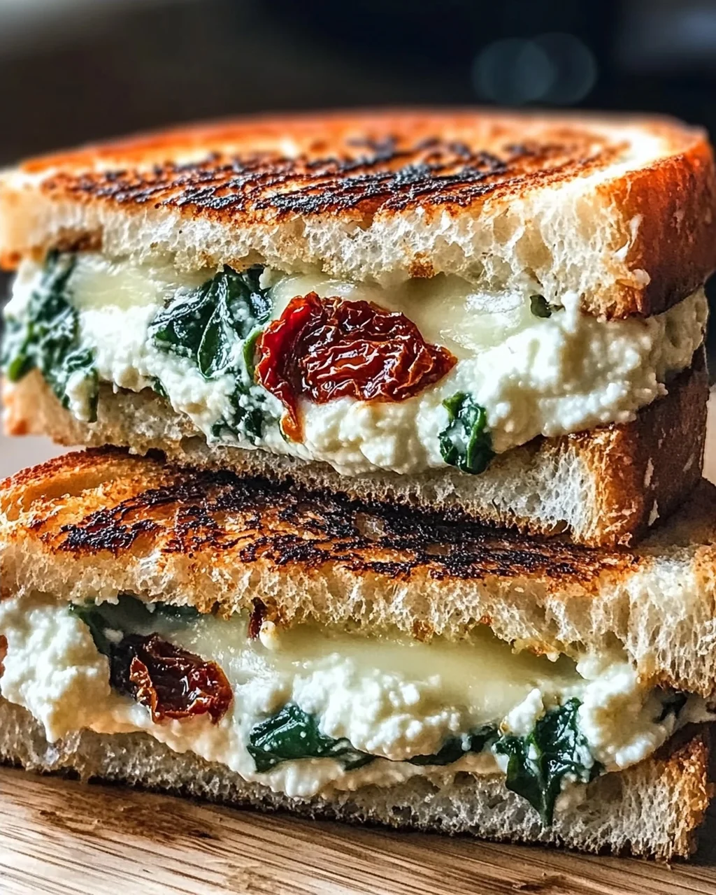 Sonnentrockene Tomate Spinat Ricotta Grillkäse Traum