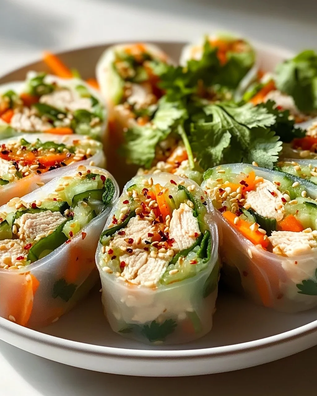 Spicy Asian Chili Chicken Rice Paper Wraps: Easy & Fresh