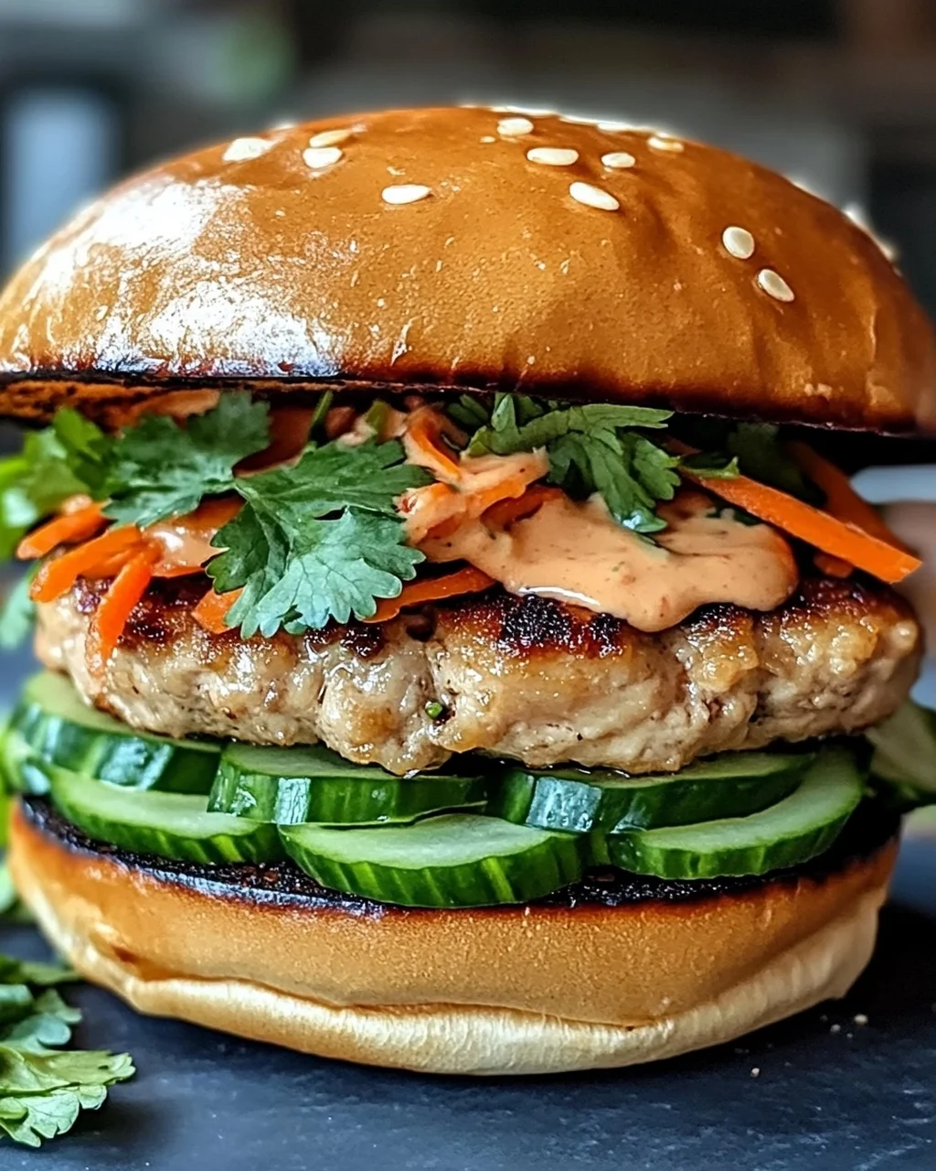 Thai Erdnuss Truthahn Burger für Genussfans
