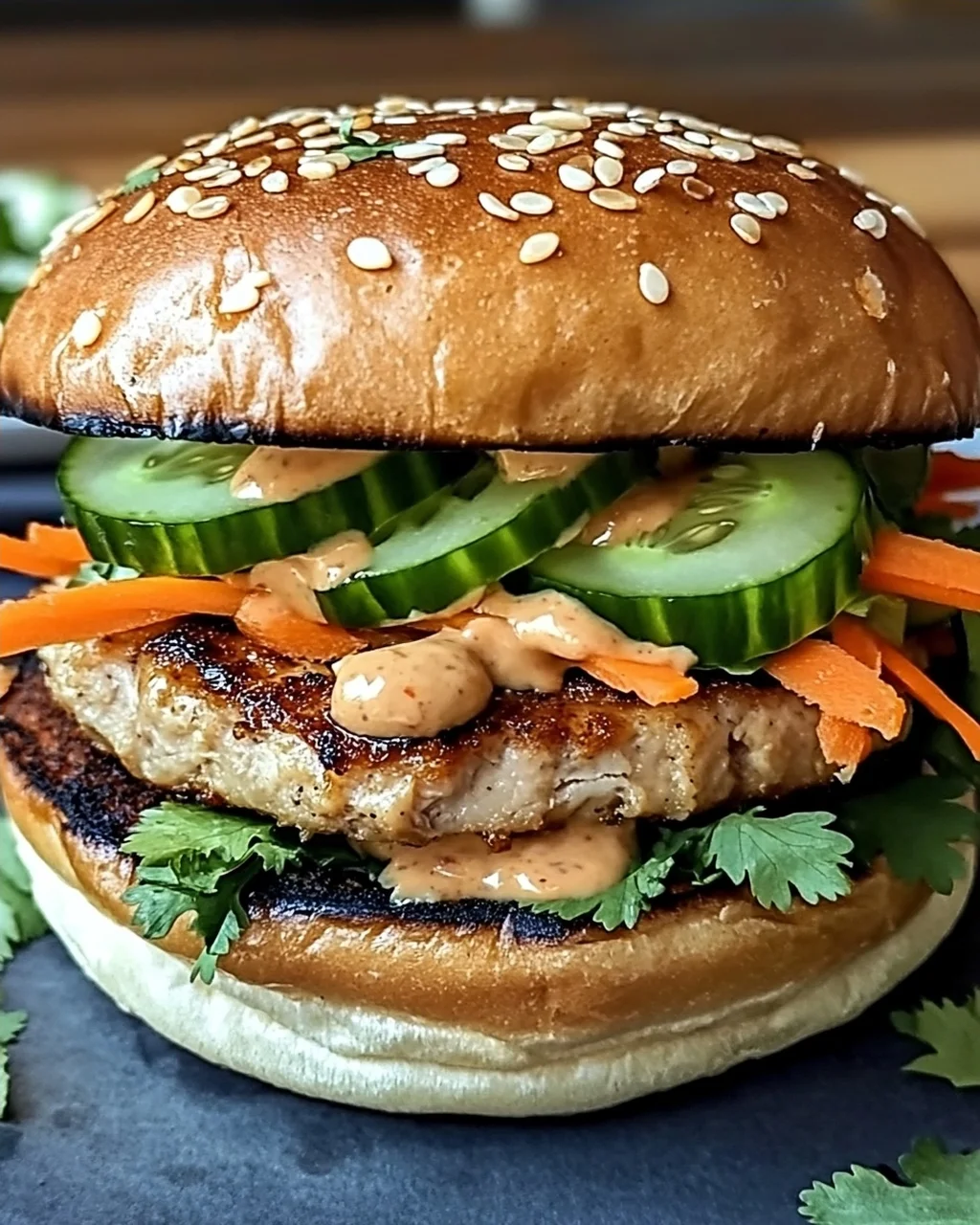 Thai Erdnuss Truthahn Burger für Genussfans