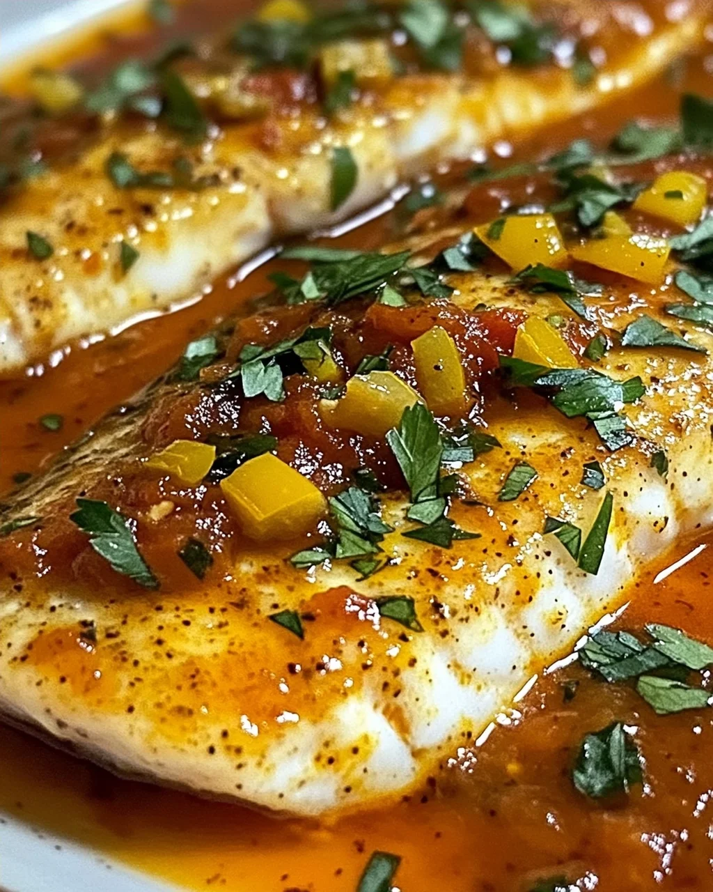 Tilapia in gerösteter Paprikasauce schnell zubereitet