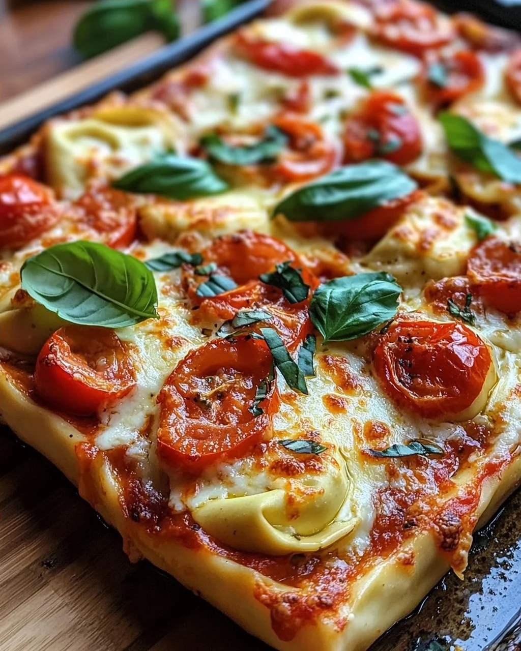 Tortellini-Auflauf mit Tomaten und Mozzarella (vegetarisches Rezept)
