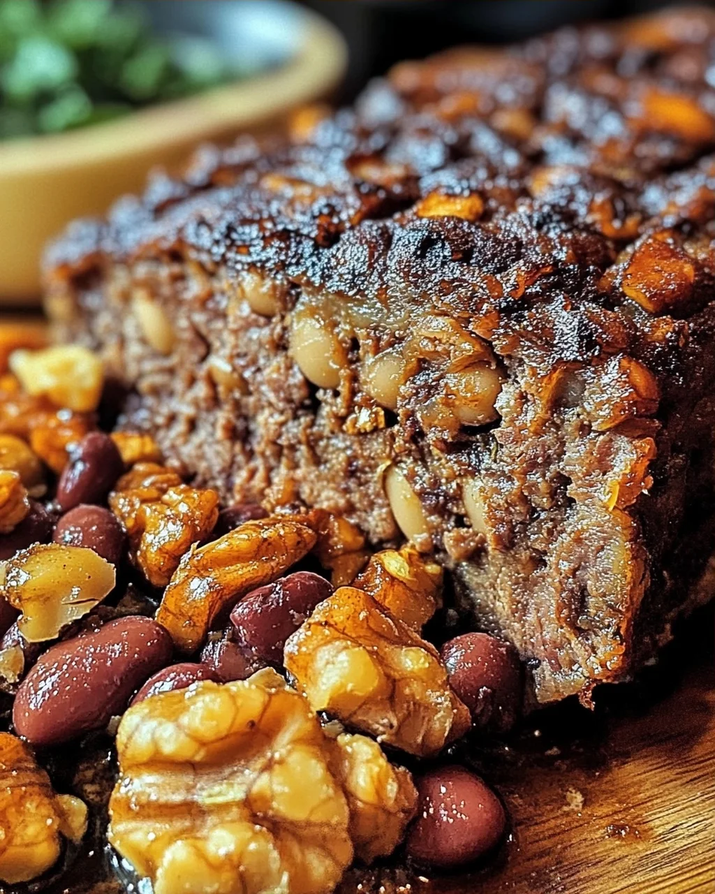 Veganer Braten mit Bohnen