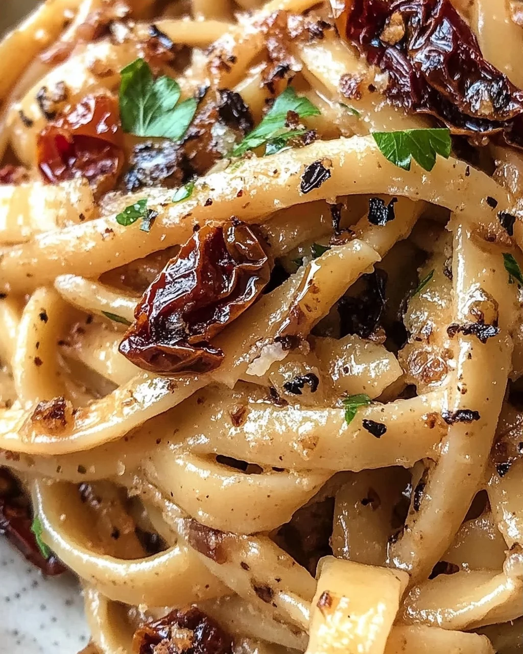 Veganisierte karamellisierte Zwiebel Pasta für Genießer