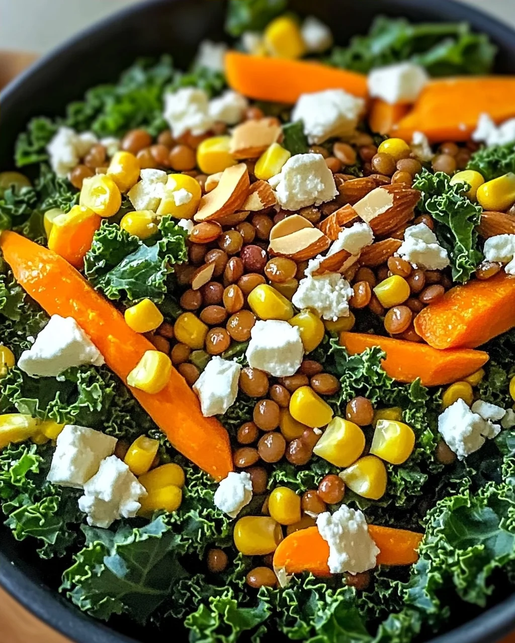Warmer Grünkohlsalat mit Linsen für schnelles Wohlfühlen
