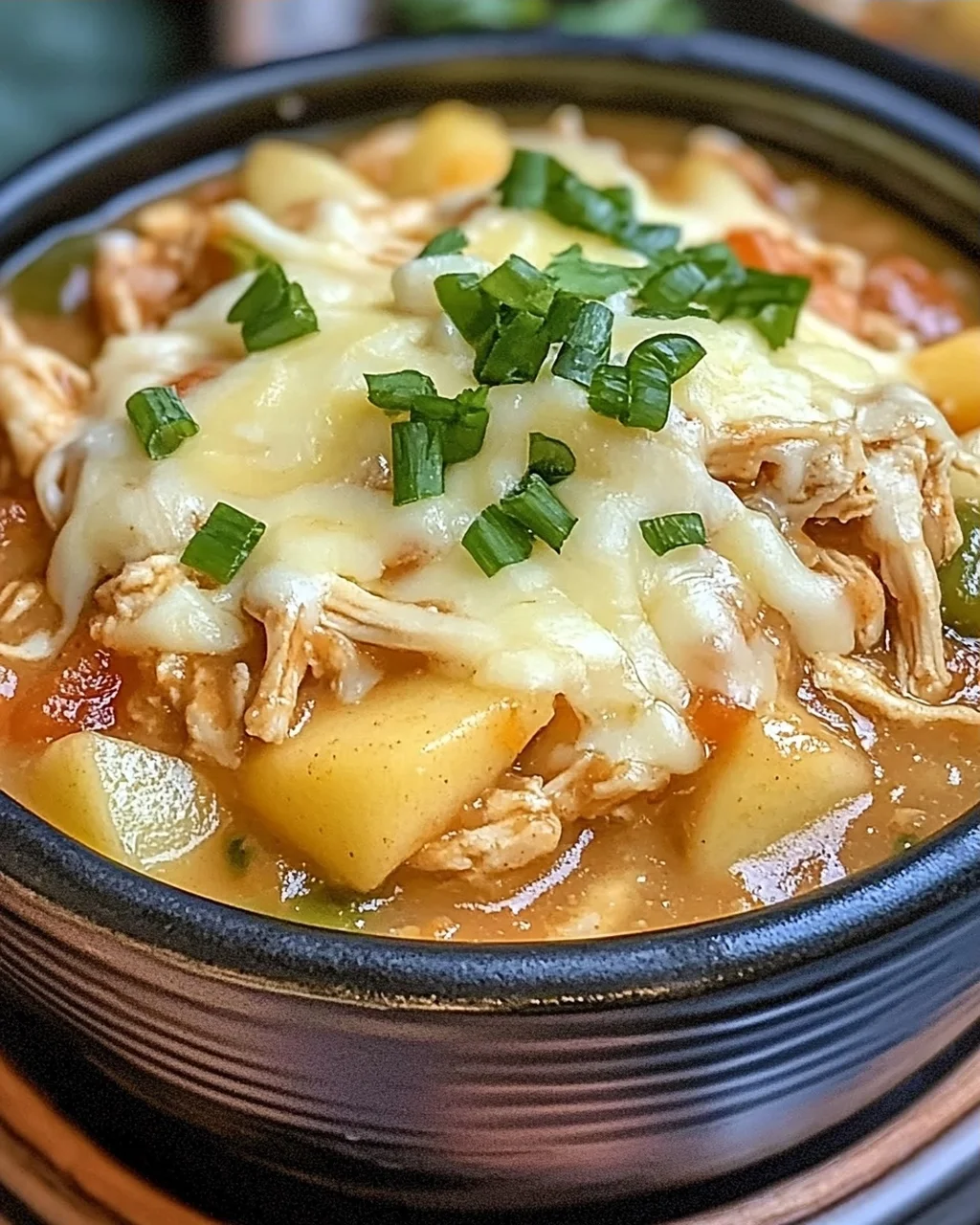 Weißer Cheddar Apfel Hähnchen Chili für den Herbst
